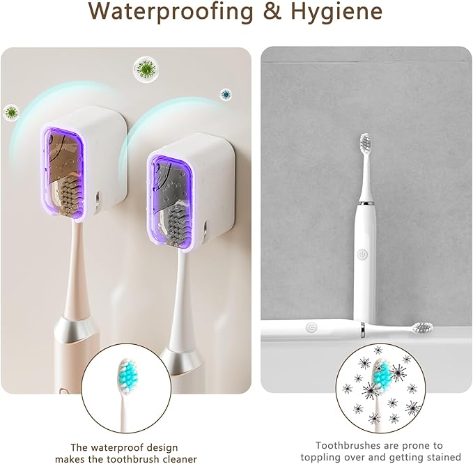 4PCS Toothbrush Holder with Cover Toothbrush Holders Wall Mounted Tooth Brush Holder for Bathroom Wall, Adhesive Single Toothbrush Organizer Storage for Shower and Travel