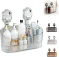 No-Drill Bathroom Suction Storage Box, Corrugated Suction Cup Storage Holder, Powerful Suction Storage Box, Removable Hanging Storage Basket, No Drilling Shelves Caddy, Ripple Acrylic Wall Shelf