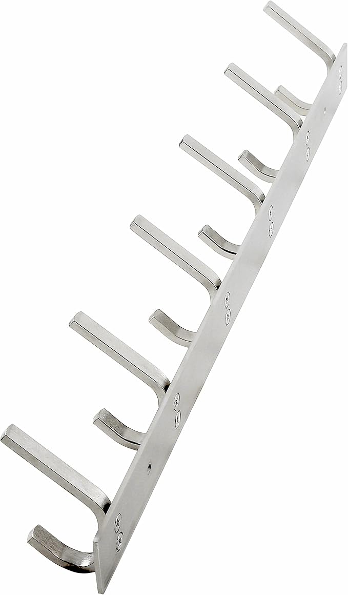 WEBI 2 Packs, Heavy Duty Stainless Steel 304 Hook Rail Coat Rack, Satin Finish, Great Home Storage & Organization for Bedroom, Bathroom, Foyers, Hallways