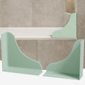 Roslim No-Adhesive 2-Pack All-Silicone Shower Splash Guard with Strong Suction Cups, Reusable Bath Tub Corner Water Blocker for Secure Seal，Keep Water in Shower or Bath, One-Piece Design, Mint Green