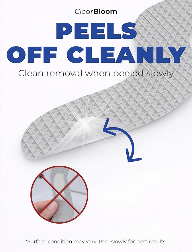 Anti Slip Shower Stickers 24 PCS, Gray Non-Slip Shower Strips for Adults, Premium Adhesive Bath Tub Stickers