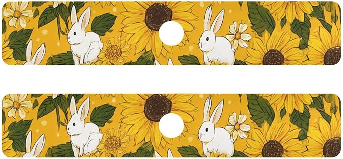 Autumn Sunflower and Cute Rabbit Kitchen Sink Splash Guard Sink Faucet Mat Faucet Handle Drip Catcher Drain Mats for Kitchen Bathroom Countertop Absorbent Dish Drying Pad 2Pack 30x5.4IN