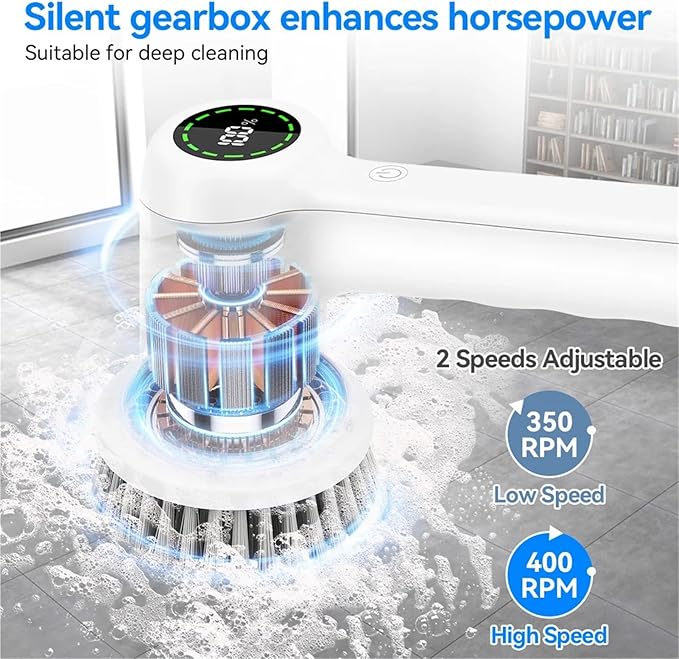 Electric Cleaning Brush 5 in 1 Electric Spin Cleaning Scrubber USB Rechargeable Electric Rotary Scrubber Household Appliances