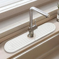Stone Fucet Mat for Kitchen Sink, Fast Drying Stone Sink Tray Kitchen Faucet Splash Guard Sink Faucet Absorbent Mat for Bathroom Fucet(23.6" x 3.9",White)