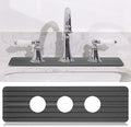 3 Hole Gray Faucet Mat for Kitchen Sink 16.1 x 5 Kitchen Faucet Absorbent Mat Diatomite Splash Guard for Sink Quick Drying Stone Drip Catcher for Bathroom Counter
