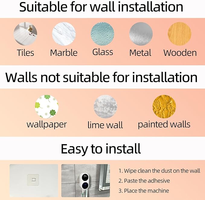 Wall-Mounted Toothbrush Holder for Bathrooms, Auto-Sensing Cover, Cleaner, Air-Drying Function, Rechargeable, with Led Smart Screen, Suitable for Electric and Manual Toothbrushes