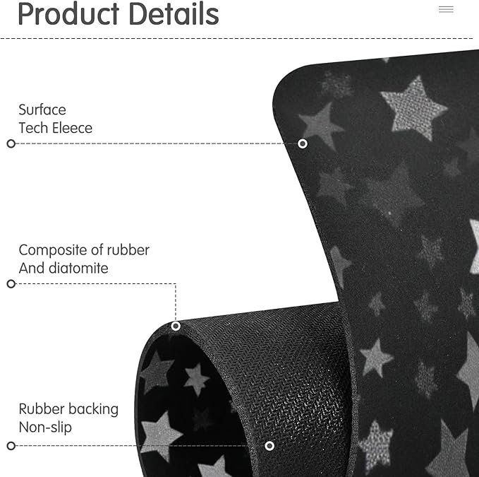 Kitchen Sink Splash Guard 2 PCS 30 Inch Sink Faucet Mat Splash Guard for Bathroom Countertop Water Absorbent Foldable Cuttable Soft Washable Cute Silver and Gray Stars