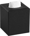 PU Leather Tissue Box Cover Square Tissue Box Holder with Magnetic Closure, Decorative Tissue Holder for Bathroom Bedroom Office (Black)