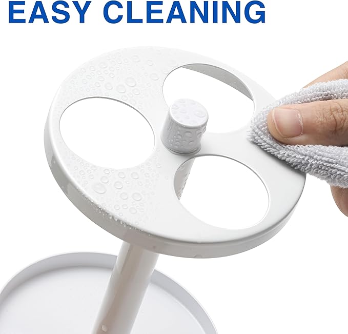 Electric Toothbrush Holder Stand for Bathroom: Stainless Steel Ventilated Organizer with Slots for Electric Toothbrushes & Razors, White