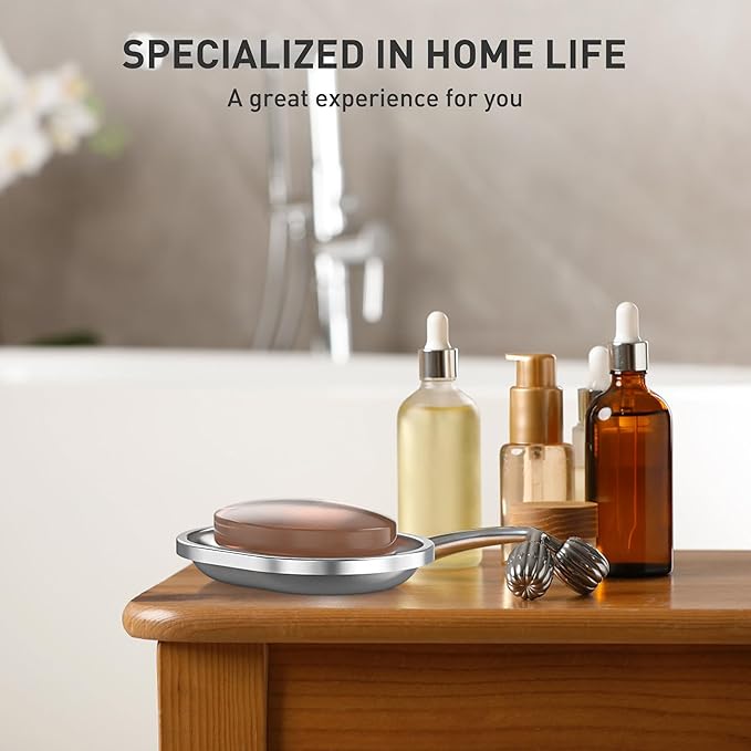 Kitchen Soap Holder,Stainless Steel Soap Dish with Draining Tray,Double Layer Stainless Steel Sponge Holder,Soap Box for Bathroom and Bathtub