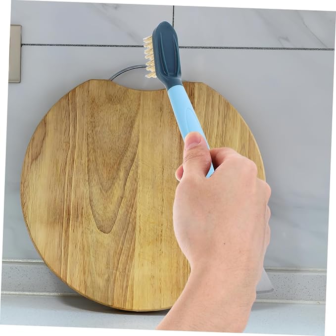 LIFKOME Groove Cleaning Brush with Scraper Dual Head Grout Crevice Cleaner for Bathroom Kitchen Ergonomic Handle for Cleaning of Tight Spaces