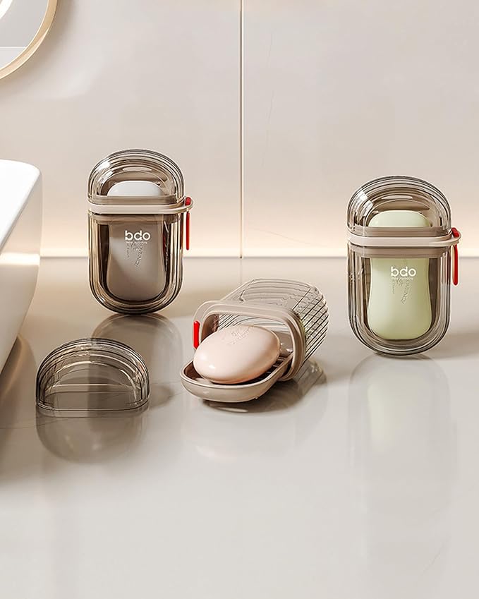 Travel Soap Case, Leakproof Soap Container with Lid, Portable Bar Soap Holder for Traveling, Soap Dish for Bathroom, Shower, Gym, School, Camping, Vacation, Outdoor-Transparently