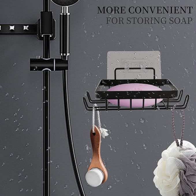 Soap Holder Self Draining Soap Dish Razor Holder for Shower Wall Not Punched Easy Clean Bar Soap Holder Fit for Bathroom, Kitchen Sink