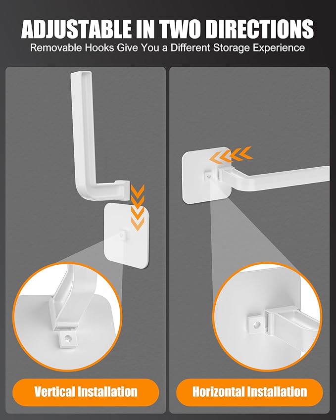 Hat Rack for Hat Storage (22-Pack), Multi-Purpose Hat Organizer, Strong Adhesive Hat Hooks for Wall Hat Organizer for Baseball Caps, Two Mounting Options Hat Hook, White