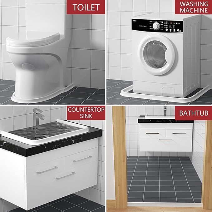 118 Inch Collapsible Shower Threshold Water Dam, Ideal for Wheelchair Accessible Silicone Shower Barrier Water Stopper Retention System Dry and Wet Separation for ADA Shower Bathroom (9.8ft)