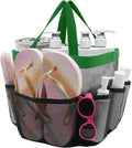 Mesh Shower Caddy Portable, Shower Tote Bag for Dorm Room Essentials, 8 Pockets Large Shower Basket for College Gym Beach Camping (1, Green)