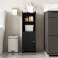 Bathroom Storage Cabinet, Corner Floor Cabinet with Doors and Adjustable Shelf, Narrow Toilet Paper Cabinets, Bathroom Organizer for Small Spaces, Black BC29704X
