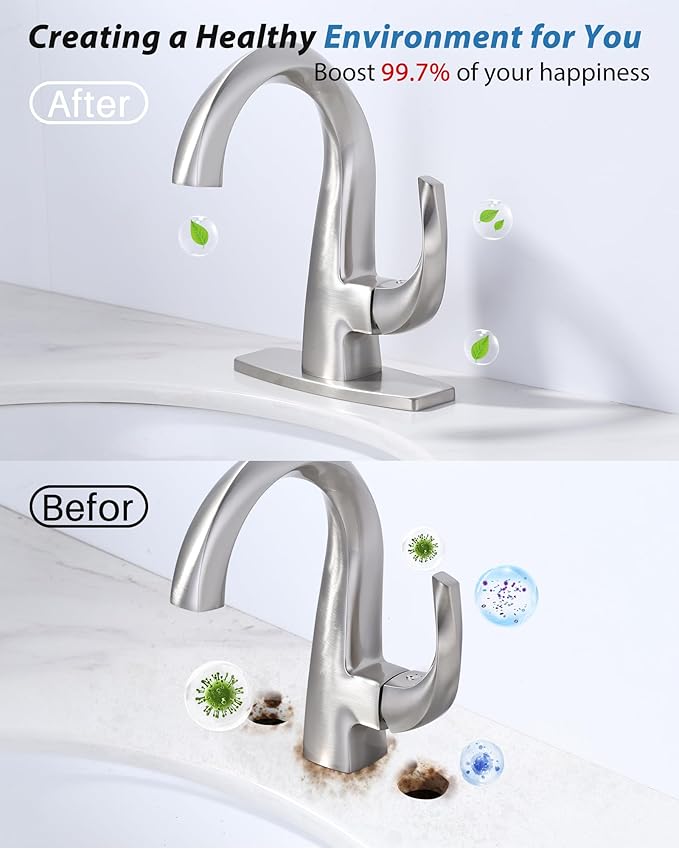 Bathroom Faucet Escutcheons Brushed Nickel: 6 Inch Sink Hole Cover - Non-Leakge Deck Plate For Bathroom Faucet - Solid Faucet Base Plate for 1 or 3 Hole Bathroom Vanity Basin - 4" Faucet Cover Plate