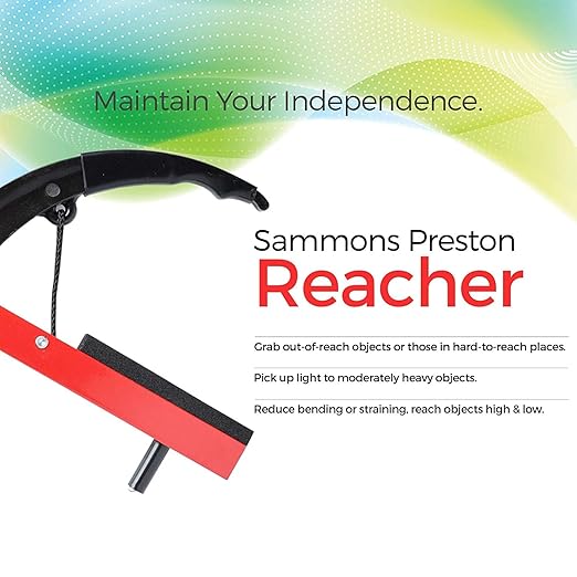 Sammons Preston Reacher, Blue, 26 Inch, Grabber Reacher Tool, Lightweight Trash Picker Grabber & Garden Nabber, Aluminum Pick Up Tool & Reaching Claw, Portable Reaching Assist & Dressing Tool, 3 Pack
