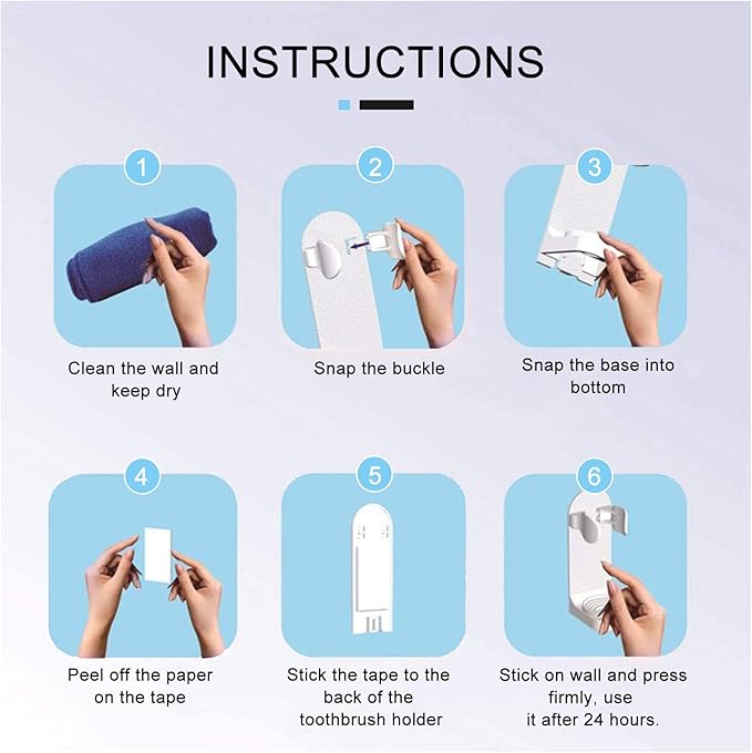 Andiker Electric Toothbrush Holder, Wall Mounted,Space-Saving Tooth Brush Stand to Keep Drying (2)