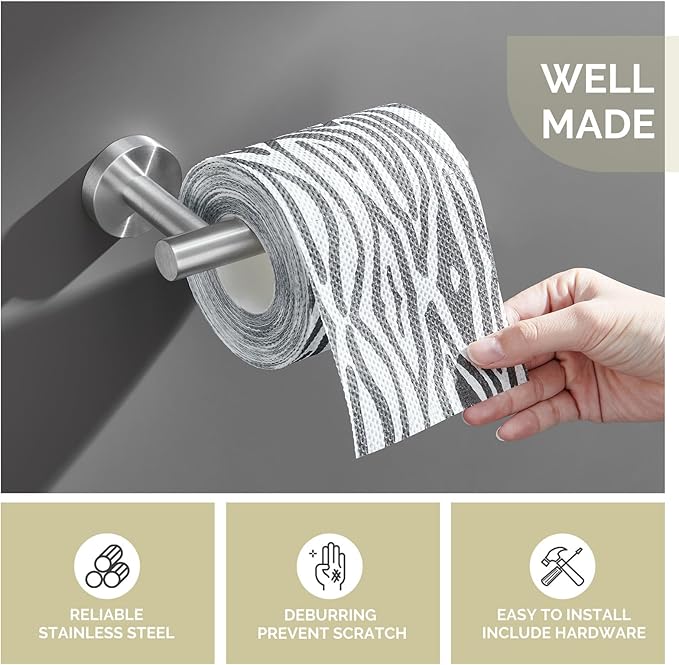 Toilet Paper Holder Brushed Nickel, Angle Simple SUS304 Stainless Steel Bathroom Toilet Paper Roll Holder Wall Mount