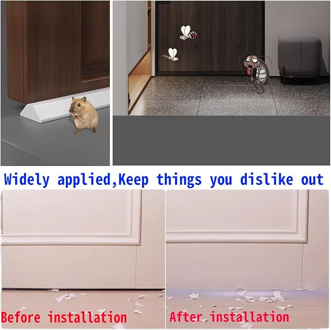 78in-Shower Threshold Water Dam,Shower Water Guard,Flexible Waterproof Splash,Self-Adhesive-Easy Install,for Use in Thresholds of Bathrooms and Kitchens Countertop Bedrooms(White)