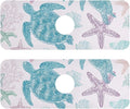 White Turtles Starfish Shell Coral Kitchen Sink Splash Guard Faucet Mat Diatomite Absorbent Pad for Bathroom RV 14.7x5.4in 2PCS water