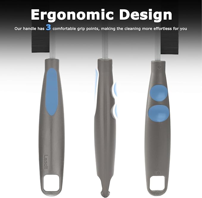 2Pcs Crevice Cleaning Brush, Lescli Hard Bristle Multi-Purpose Cleaning Tools, 2025 New Ergonomic Left Hand Handle Design Grout Brush, Small Cleaning Brush for Household Use Kitchen Bathroom Toilet