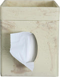 Hymmah Square Tissue Box Cover/Holder with Tray,Unique Cube Design Tissue Dispenser Decor for Vanity Counter Tops Also Great for Bedroom and Living Room
