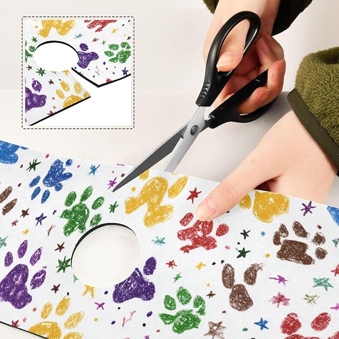 Kitchen Sink Splash Guard 1 PC 30 Inch Sink Faucet Mat Splash Guard for Bathroom Countertop Water Absorbent Foldable Cuttable Soft Washable Paw Prints and Stars