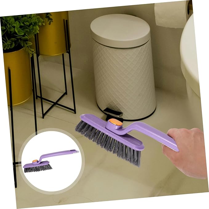 FRCOLOR Ergonomic Handle Rotating Cleaning Brush Deep Gap Scrub Brush for Window Grooves Door Jamb Countertops Sink Stove Bathroom Tile Grout Easy to Use