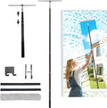 17.3″-60″ Telescopic Squeegee for Window Cleaning, Shower Squeegee for Glass Doors, Outdoor Window Cleaner Tool for Car Windshield Floor Tile Wall