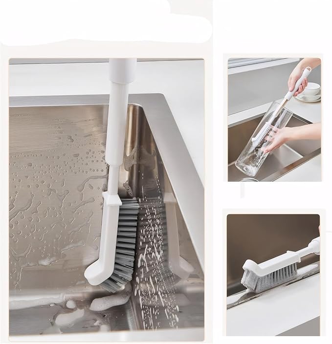 2 Pcs Cleaning Brush Small Scrub Brush for Cleaning Sink Scrub Brush with Handle, Bathroom Kitchen Edge Corner Grout Cleaning Brushes for Household Use, Window Track Cleaning Brush