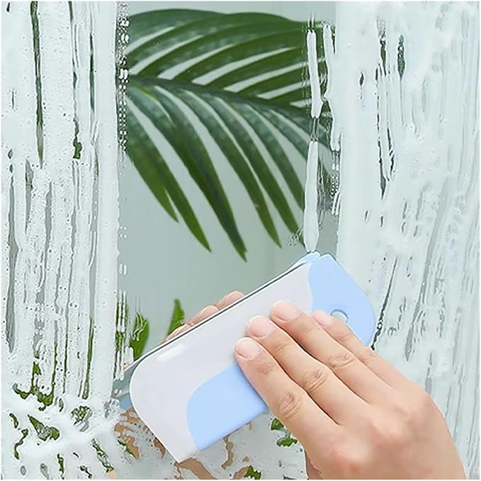 Window Squeegee Soft Silicone Glass Wiper Scraper Bathroom Glass Cleaning Tools for Kitchen for Shower Glass(R)