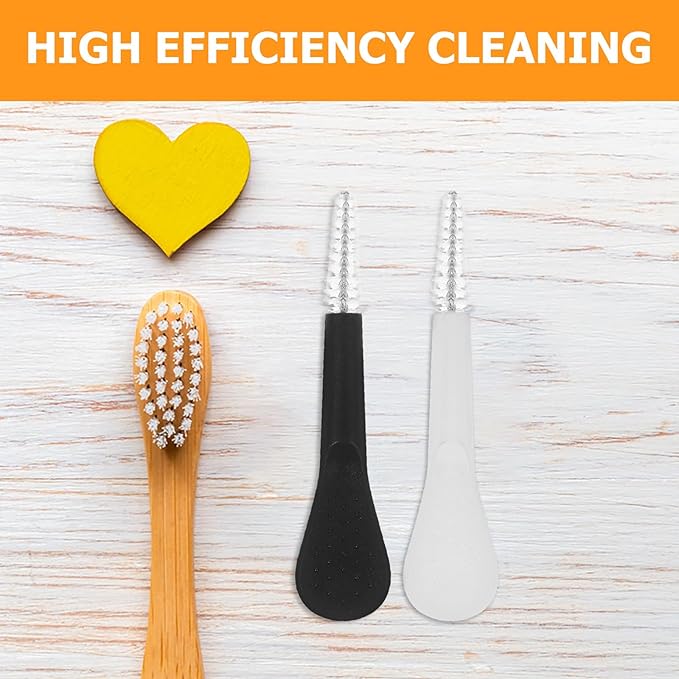 10pcs Handheld Crevice Cleaning Brushes Multi-Purpose Gap Scrubbing Tools Black and White for Kitchen Bathroom Window Edge Grout Cleaning