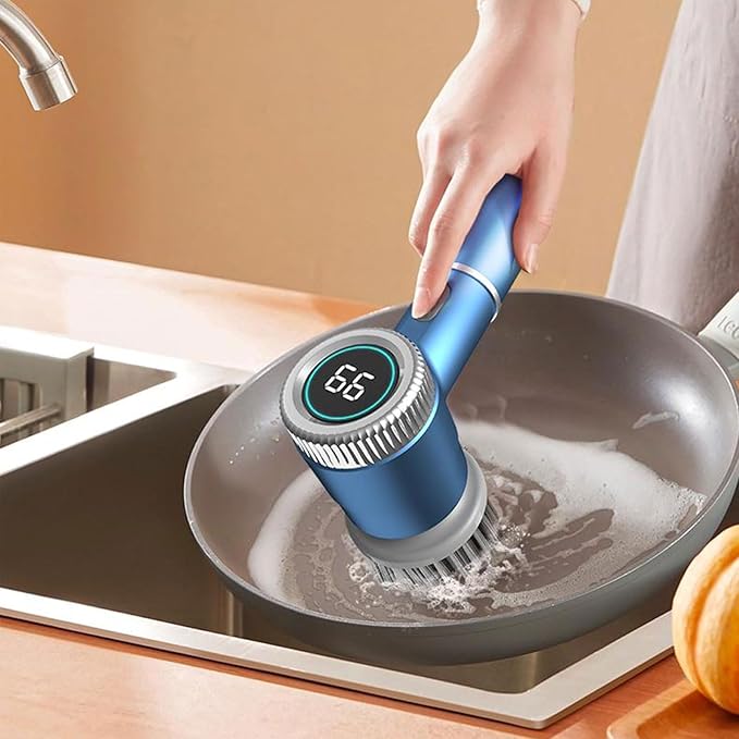 Electric Spin Scrubber,5 Heads Handheld Power Scrubber Electric Cleaning Brush,3 Adjustable Speeds Waterproof Electric Spin Scrubber Cordless Brush for Kitchen Bathroom Tile Bathtub,Toilet,Window