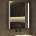 Medicine Cabinet with LED Lights and Mirror, 20 x 28 Inch Surface or Recessed Mounted Bathroom Cabinet with Door, Defogger, Memory Function, 3-Color Mode, Outlet&USB, Dimmer, Storage Shelf