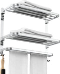 22.8Inch Towel Rack for Bathroom and Lavatory Towel Hanger with Wall Mount Towel Bars 304 Stainless Steel No Drill (Collapsible Towel Rack)