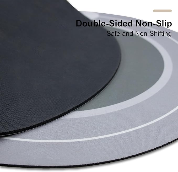 Rubber Bath mats Quick-Drying Non-Slip Bathroom mat Super Absorbent Bath mat Instant Dry Bath mat, Bathroom Rug in Front of The Kitchen Sink, Shower Room, Bathtub, Oval(2pcs Brown+16.9x26.7in)