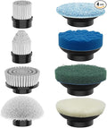 TUYU Replaceable Brush Heads Electric Spin Scrubber,4 Pack Brush Heads & 4 pcs Extra Brushes Kit, Cordless Spin Scrubber Power Cleaning Brush for Bathroom Floor