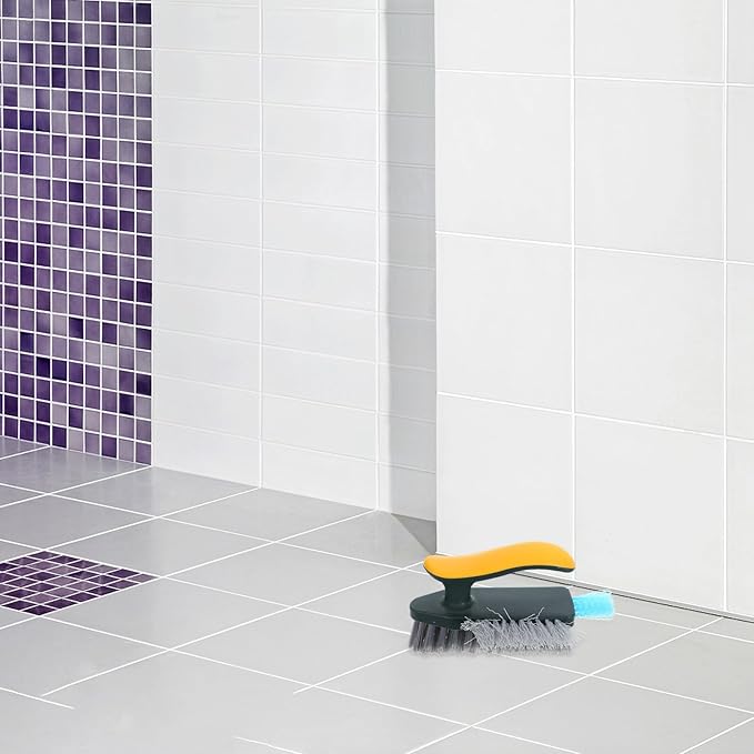 SUPVOX Crevice Cleaning Brush for Bathroom and Window Tracks, Groove Scrubbing Brush with Stiff Bristles, Yellow-Green, for Small Space and Sink Cleaning