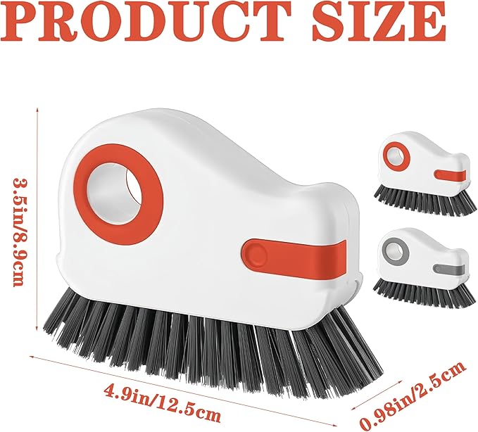 AYNUUY 2 in 1 Groove Cleaning Brush, Window Track Cleaning Tools Multifunction Grout Cleaner Tool with Tweezers and Scraper for Sliding Door Track, Window Seal, Sill (Gray 2Pcs)