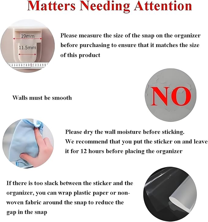 10Pcs Transparent Wall Mounted Replacement Sticky Pads for Kitchen Bathroom Shower Caddy Organizer Rack Holder Nail Free Adhesive Hooks Bathroom Accessories (Double-Sided Sticker)