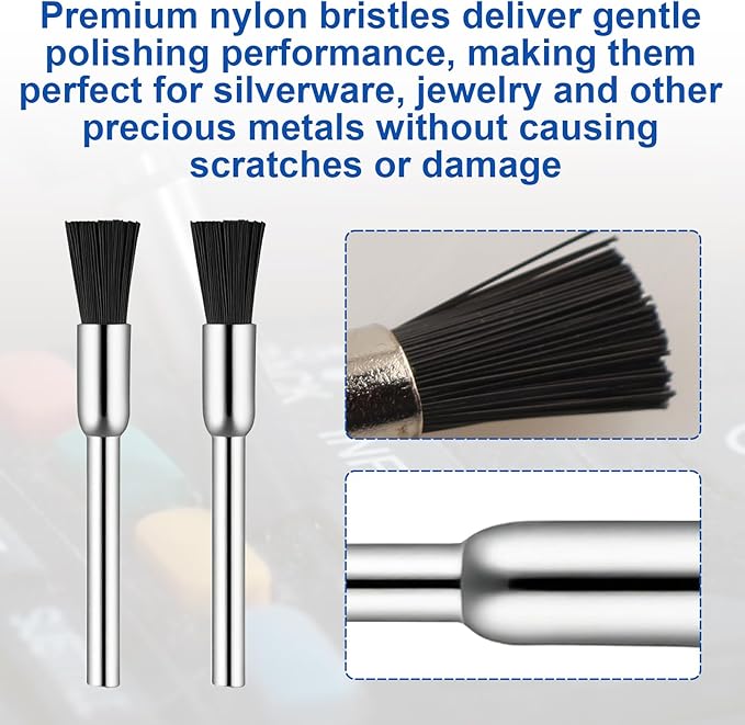 Nylon Bristle Brushes for Cleaning and Polishing, Grout Cleaning Tool Replace Dremel Brushes #405-02 - 2 Pca