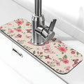 Butterfly Floral 15" X 5.5" Kitchen Sink Splash Guard, Faucet Guard Draining Mat, Faucet Suction Pad For Kitchen Bathroom