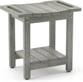 LUE BONA HDPS Shower Benches for Inside Shower, Gray Shower Stool for Shaving Legs with Shelf, Waterproof Shower Chair Seat for Spa Bathroom, Weather Resistant/Non-Slip/Handles/Indoor or Outdoor Use