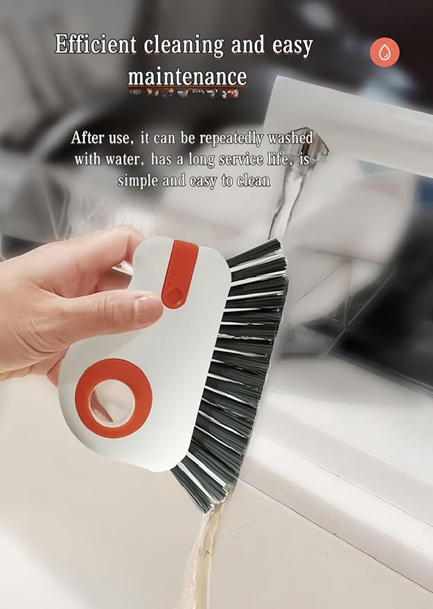 2 in 1 Groove Cleaning Brush Window Track Cleaning Tool, Gap Cleaning Brush，Multi-Function Grout Cleaning Tool(Orange,One)