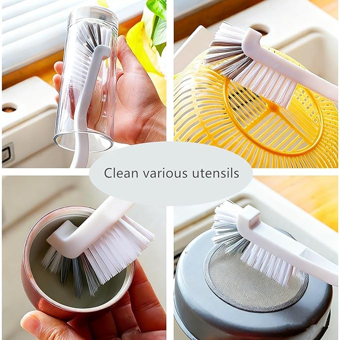 Bestac Cleaning Brushes, for Sink, Bathroom & Kitchen Corners - Compact Design with Ergonomic Handle for Grout and Window Track Cleaning. (2)