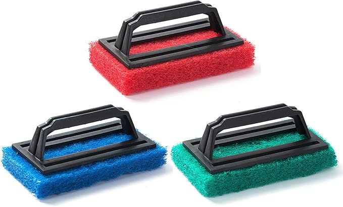 Scrub Sponge Brush with Handle Tub and Tile Brush for Bathroom Multiple Use Sponge Brush Scrubber