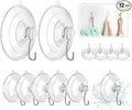 HangerSpace Suction Cup Hooks, 12 Packs Combo Set Clear PVC Suction Cups with Metal Hooks Removable Suction Cups for Kitchen Bathroom Shower Wall Window Glass Door (2 Large, 6 Medium, 4 Small),Variety